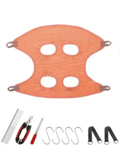 WigWagga - Orange Pet Cat and Dog Grooming Hammock Care Kit - Medium Size