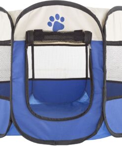 WigWagga - Portable Pet Dog Playpen - Medium Size Blue Colour
