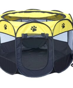 WigWagga - Yellow Large Size Portable Pet Dog Playpen - 114cm