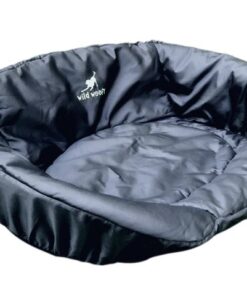 Wild Woofy Plastic Frame Bed With Padded Twill Cover - Black (Size: 720 x 560mm)