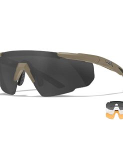 Wiley X Saber Advanced 3 Lens Set (Grey/Clear/Light Rust) Tactical Eyewear - Matte Tan