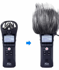 Windproof Fluffy Microphone Cover for Zoom H1n - Black/Silver