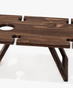 Wine Picnic Fold Up Table Brown For 4