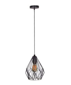 Wire Cage Black Pendant Light