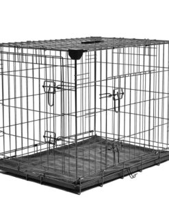 Wire Pet Crate Cage with Bed - L