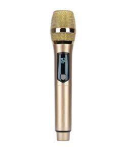 Wireless Handheld Dynamic Microphone With LED Display - Gold