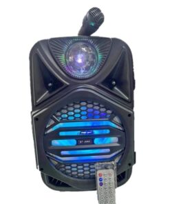 Wireless Karaoke Speaker (Disco Design) With Mic - TF/USB/FM/AUX - Black