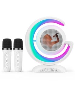 Wireless Light Show Bluetooth Speaker With 2 Wireless Microphones