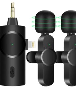 Wireless Microphone for iPhone Android Camera, 3 in 1Plug-Play