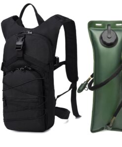 With3L Water Bag Men&Women Outdoor Tactical Backpack Hiking Cycling Travel - Black