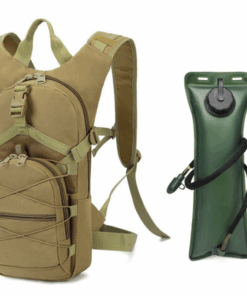 With3L Water Bag Men&Women Outdoor Tactical Backpack Hiking Cycling Travel - Brown