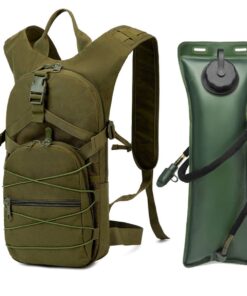 With3L Water Bag Men&Women Outdoor Tactical Backpack Hiking Cycling Travel - Green