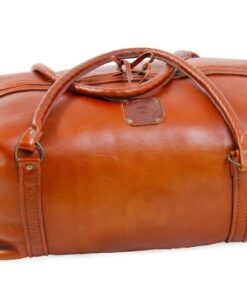 Wogah Handcrafted Genuine Leather Duffle Bag - Tan