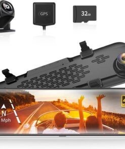 Wolfbox G840S 12" 4K Mirror Dash Cam Backup Camera Smart Rearview Mirror