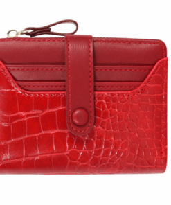 Woman Stone Style Card Holder Wallet - Hot Red