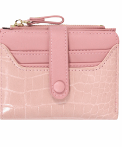 Woman Stone Style Card Holder Wallet - Powder Pink