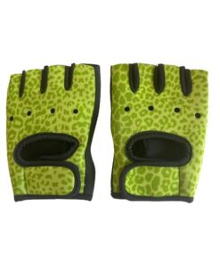 Woman's Animal Print Fitness Gym Gloves Pair - Green