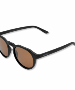 Wombat Berm Mirrored Polarised Sunglasses - Matt Black Frame - Matt Black Frame/Amber Brown Lens