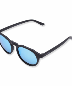 Wombat Berm Mirrored Polarised Sunglasses - Matt Black Frame - Matt Black Frame/Ice Blue Lens