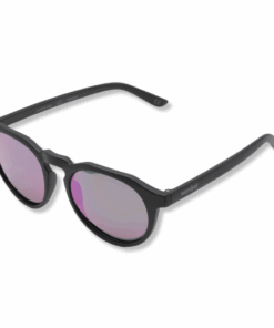 Wombat Berm Mirrored Polarised Sunglasses - Matt Black Frame - Matt Black Frame/Purple Lens