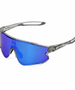 Wombat Glitch Mirrored Polarised Sunglasses WBS063B - Blue