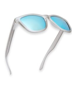 Wombat Stroke Mirrored Polarised Sunglasses - Ice Blue - Matt Grey Frame