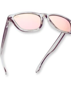 Wombat Stroke Mirrored Polarised Sunglasses - Rose Gold - Glossy Grey Frame Rose Gold Lens
