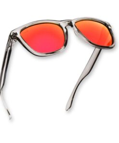 Wombat Stroke Mirrored Polarised Sunglasses - Sunburst Red - Glossy Grey Frame