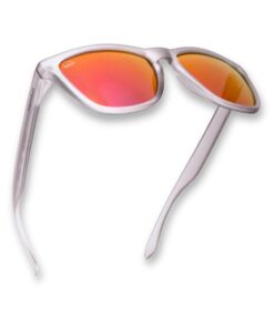 Wombat Stroke Mirrored Polarised Sunglasses - Sunburst Red - Matt Grey Frame
