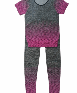 Women 2pc Stretch-Fit Yoga, Gym and Fitness Wear Set - Bright Pink