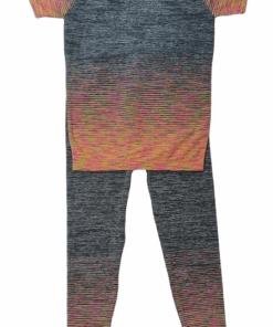 Women 2pc Stretch-Fit Yoga, Gym and Fitness Wear Set - Neon Orange