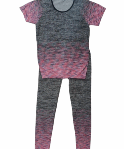 Women 2pc Stretch-Fit Yoga, Gym and Fitness Wear Set - Neon Pink