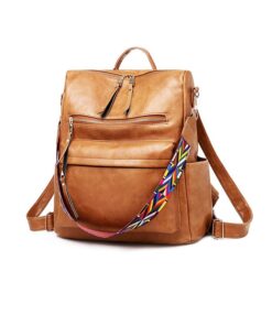 Women Backpack Purse Fashion Bag Multipurpose Designer Handbag - Brown