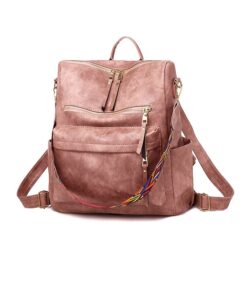 Women Backpack Purse Fashion Bag Multipurpose Designer Handbag - Pink