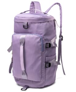 Women Backpack Travel Luggage Bag with Shoe Compartment-28L - Purple