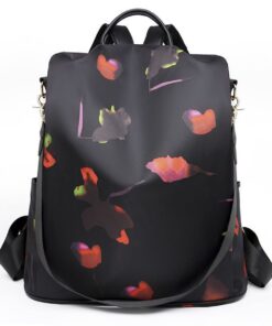 Women Backpack Travel Purse Shoulder Bag Anti-Theft Daypack Satchel Handbag - Black, Red