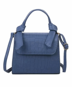 Women Crocodile  Pattern Shoulder Bag - Blue