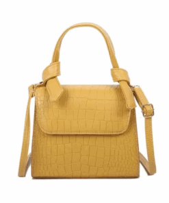 Women Crocodile  Pattern Shoulder Bag - Yellow