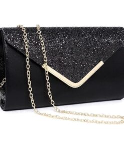 Women Evening Formal Clutch Purses for Wedding Party Bag - Black