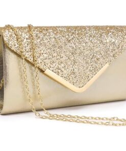 Women Evening Formal Clutch Purses for Wedding Party Bag - Gold