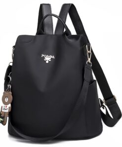 Women Fashion Backpack Anti-theft Waterproof Shoulder Bag - Black