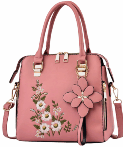Women Floral Fashion Shoulder Bag - Pink
