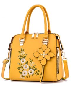 Women Floral Fashion Shoulder Bag - Yellow