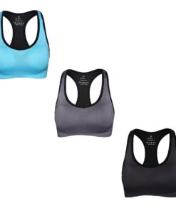 Women Medium Impact Sport Bra Workout Yoga Bra Racerback Padded - Pack of 3 - 3XL