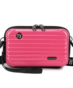 Women Mini Suitcase Cosmetic Bag - Hot Pink