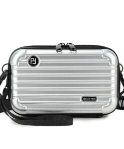 Women Mini Suitcase Cosmetic Bag - Silver