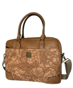 Women Quality Floral Laptop Bag - Khaki
