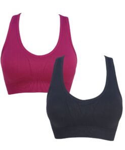 Women Seamless Racerback Sport Bra Medium Impact Support Yoga Gym Workout