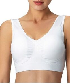 Women Seamless Sport Bra Yoga Bra Stretchy Removable Pads Wireless - Pack 3 - S