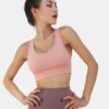 Women Sports Bra - Tank Crop Top - High Impact Support - Light Pink - S